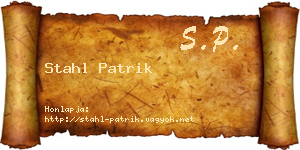 Stahl Patrik névjegykártya