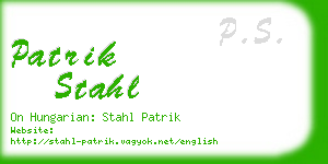 patrik stahl business card